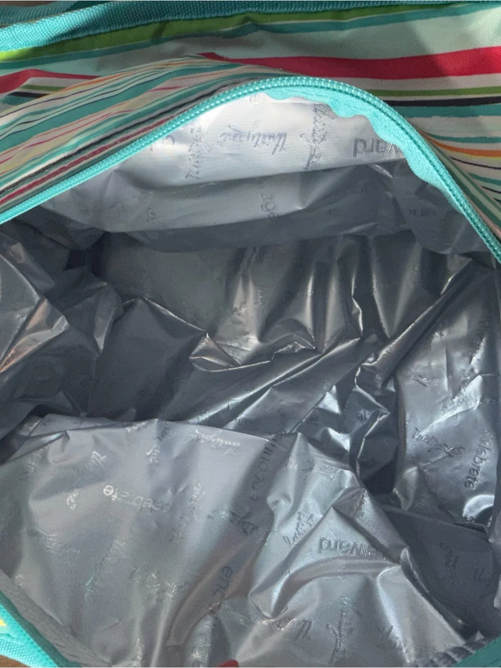 Thirty-One NWT Fresh Market Thermal Cooler Sunny Stripe Print  Travel Camping